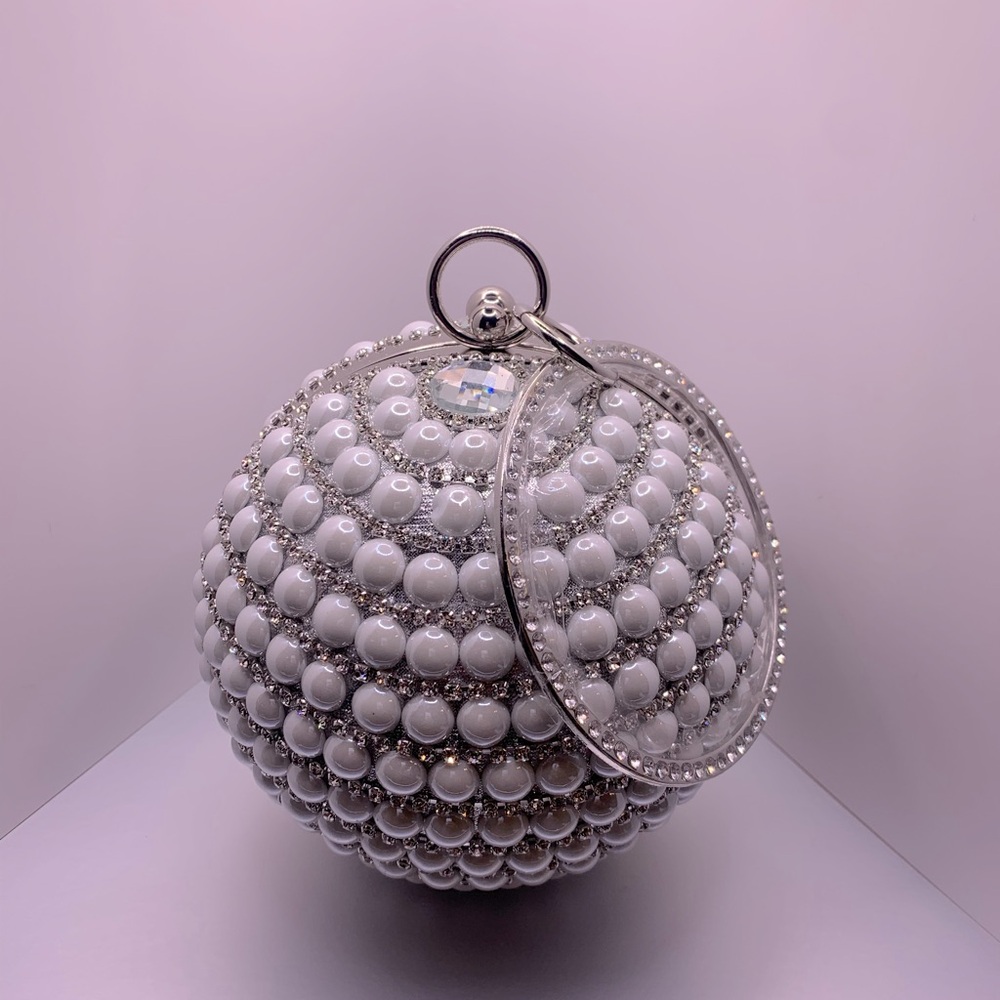White Ball Wristlet